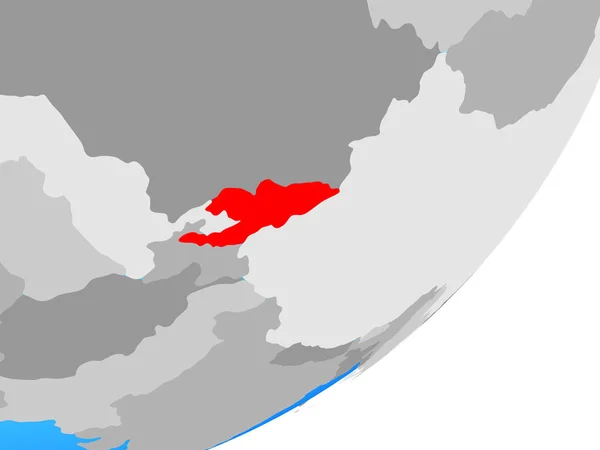 Кыргызстан Голубом Политическом Глобусе Иллюстрация — стоковое фото