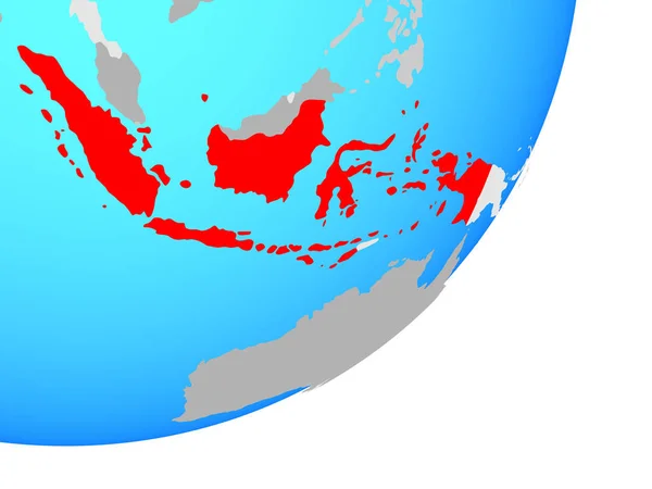 Indonesia Sul Globo Politico Blu Illustrazione — Foto Stock