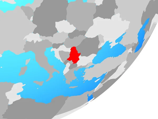 Szerbia Kék Politikai Földgömb Illusztráció — Stock Fotó