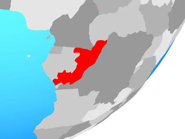 Конго Синій Політичних Земної Кулі Ілюстрація — стокове фото