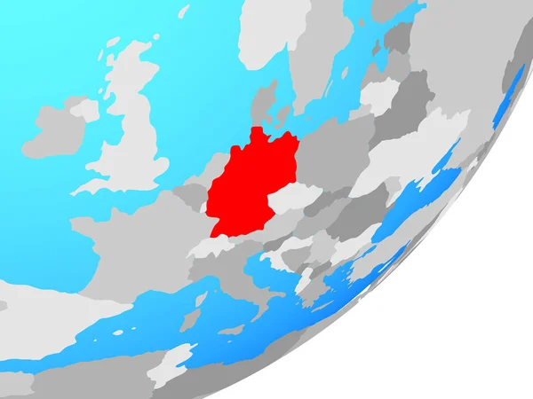 Duitsland Blauwe Politieke Wereldbol Illustratie — Stockfoto