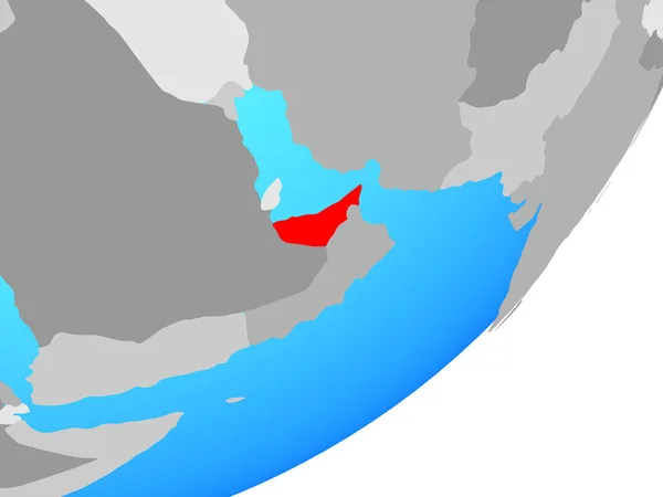 Zjednoczone Emiraty Arabskie Niebieski Globus Polityczny Ilustracja — Zdjęcie stockowe