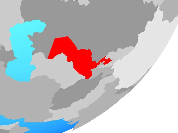 Узбекистан Синій Політичних Земної Кулі Ілюстрація — стокове фото