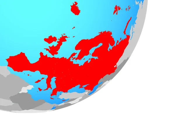 Evropa Modré Politické Globe Obrázek — Stock fotografie