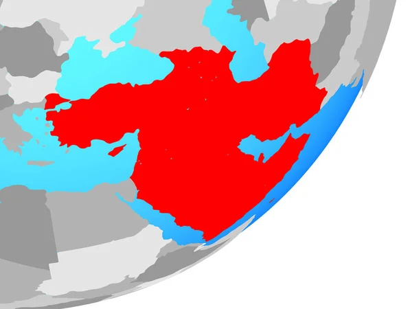 Západní Asie Modré Politické Globe Obrázek — Stock fotografie