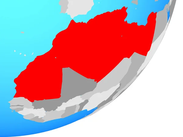 Kék Politikai Földgömb Maghreb Térség Illusztráció — Stock Fotó