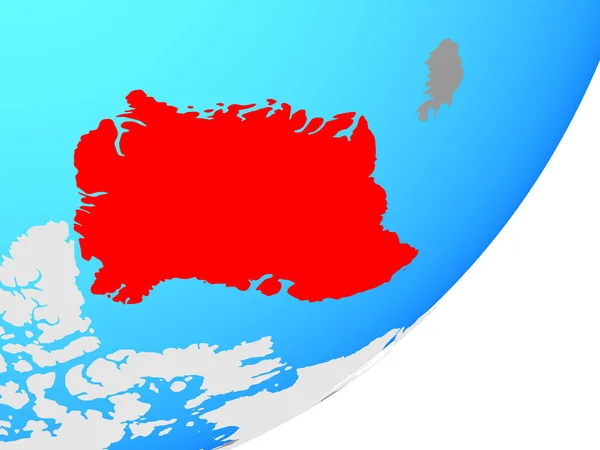 Grönland Kék Politikai Földgömb Illusztráció — Stock Fotó