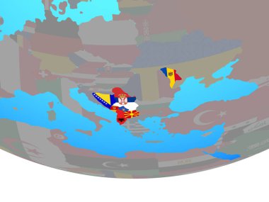 CEFTA ülkeler basit siyasi dünya Ulusal bayrakları ile. 3D çizim.