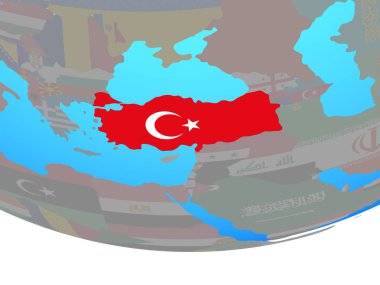 Ulusal bayrak basit siyasi dünya üzerinde hindi. 3D çizim.