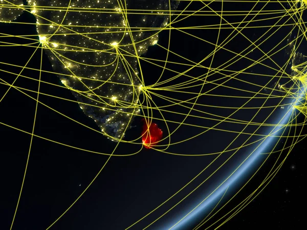 Шрі Ланки Моделі Планети Земля Мережі Ніч Концепція Нової Технології — стокове фото