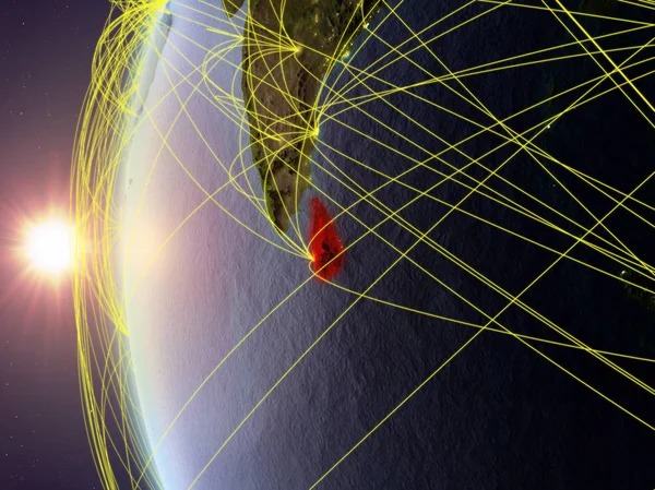Sri Lanka Miejsca Model Ziemi Podczas Zachodu Słońca Międzynarodowej Sieci — Zdjęcie stockowe