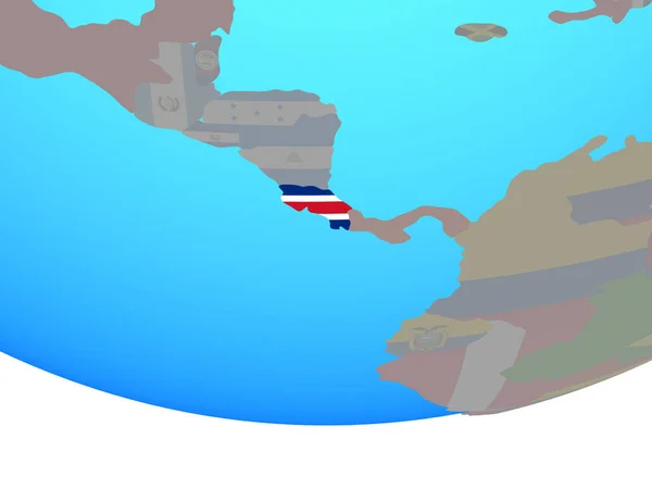 コスタリカ国旗シンプルな政治の世界に イラストレーション — ストック写真
