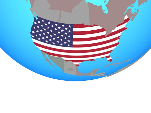 Estados Unidos Con Bandera Nacional Simple Globo Político Ilustración — Foto de Stock