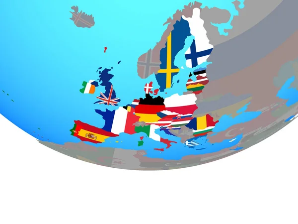 Evropská Unie Státní Vlajky Jednoduché Politické Globe Obrázek — Stock fotografie
