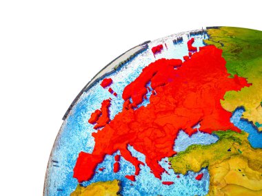 3d dünya modeli görünür ülke sınırları ile Avrupa. 3D çizim.