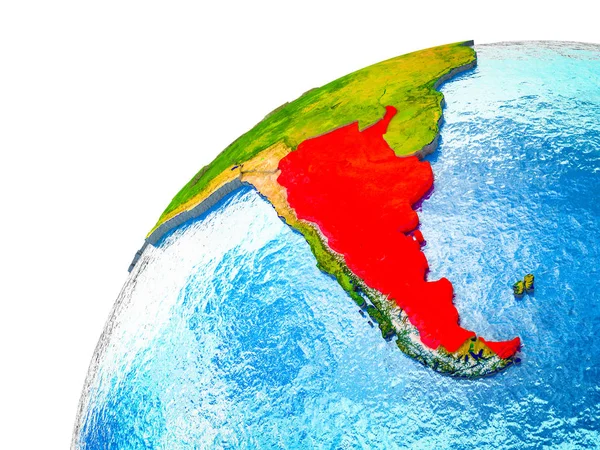 アルゼンチンの目に見える国境と 地球モデル イラストレーション — ストック写真