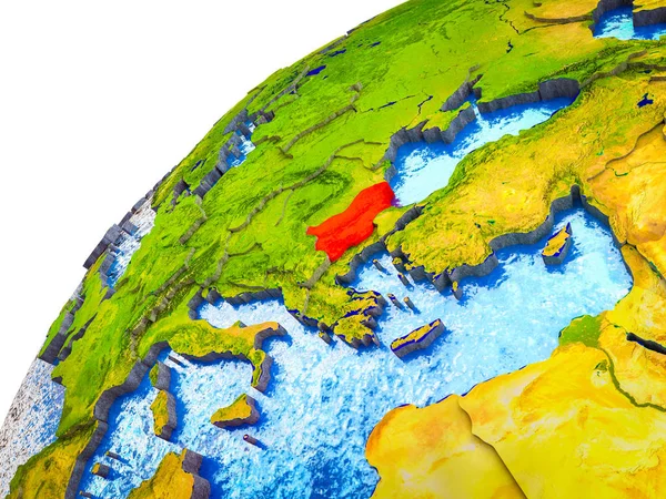 Bulgária Modelo Earth Com Fronteiras País Visíveis Ilustração — Fotografia de Stock