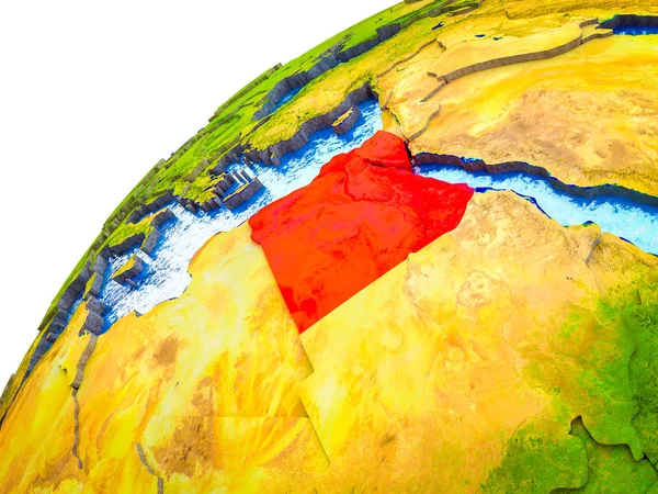 Egypten Earth Modell Med Synliga Landsgränser Illustration — Stockfoto