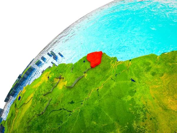 Французька Гвіана Моделі Землі Видимими Кордони Ілюстрація — стокове фото