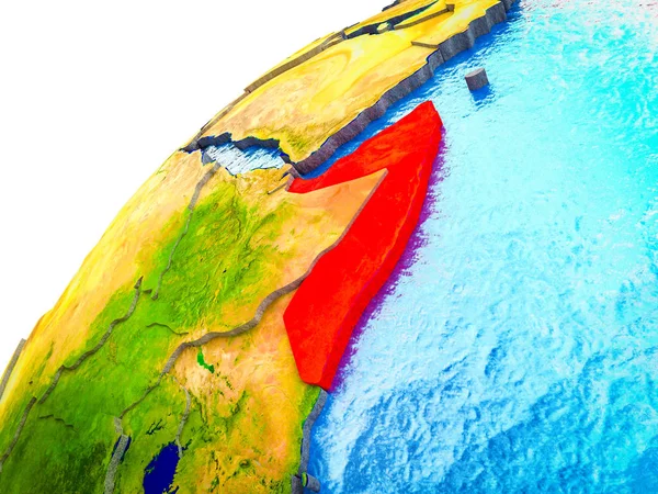 Сомали Модели Земли Видимыми Границами Страны Иллюстрация — стоковое фото