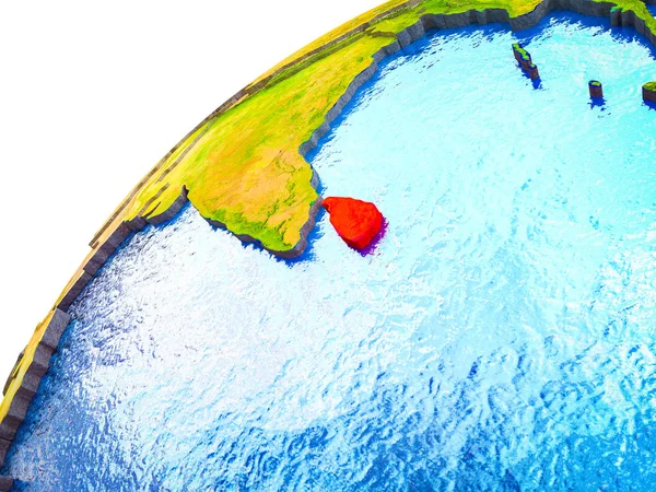 Шрі Ланки Моделі Землі Видимими Кордони Ілюстрація — стокове фото