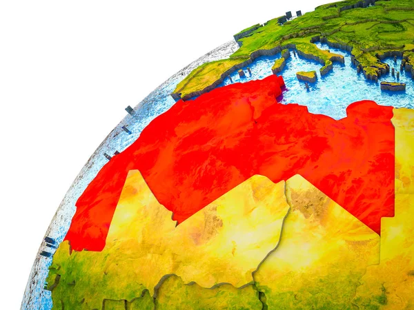 Магриб Регіону Моделі Землі Видимими Кордони Ілюстрація — стокове фото