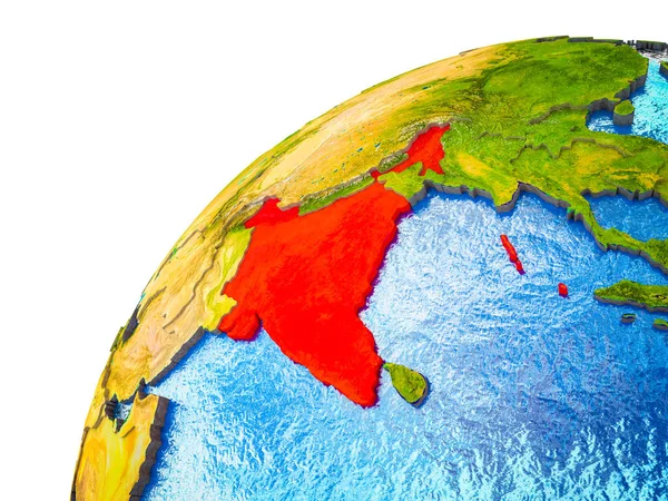 Indie Modelu Ziemi Granic Kraju Widoczne Ilustracja — Zdjęcie stockowe