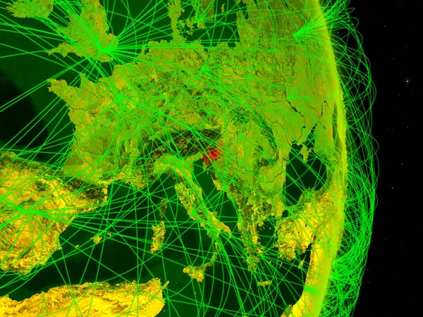 Eslovênia Planeta Digital Terra Com Rede Conceito Conectividade Viagens Comunicação — Fotografia de Stock