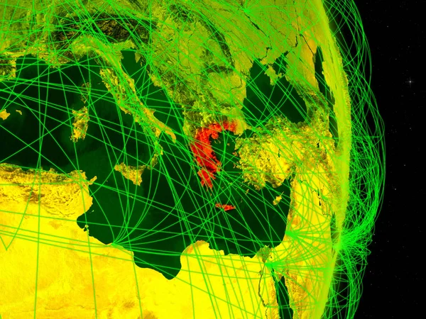 Görögország Digitális Földön Hálózattal Kapcsolat Utazás Kommunikáció Fogalma Illusztráció Kép — Stock Fotó