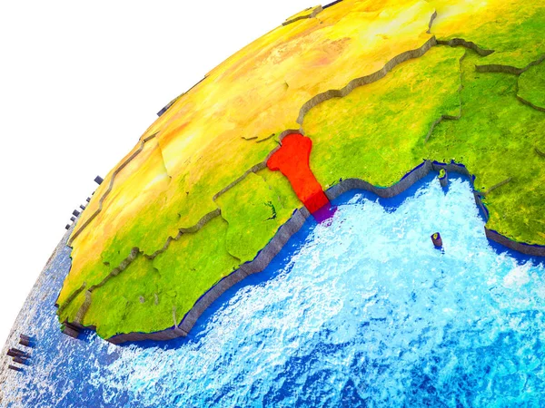 Бенін Моделі Землі Видимими Кордони Ілюстрація — стокове фото