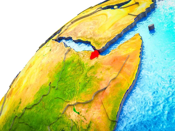 Джибутійський Моделі Землі Видимими Кордони Ілюстрація — стокове фото