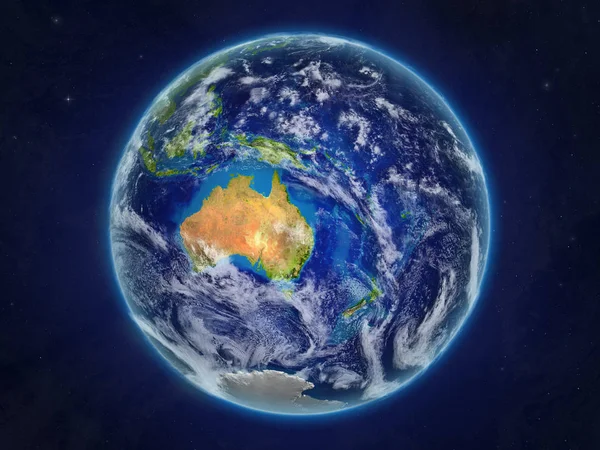 Australie Partir Espace Sur Modèle Réaliste Planète Terre Avec Une — Photo