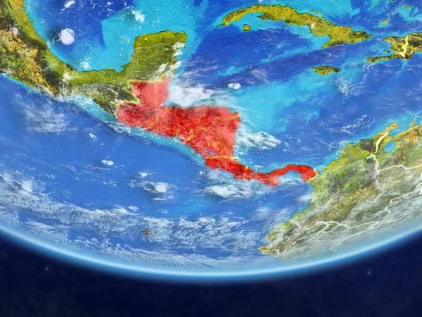 Midden Amerika Realistische Model Van Planeet Aarde Met Landsgrenzen Zeer — Stockfoto