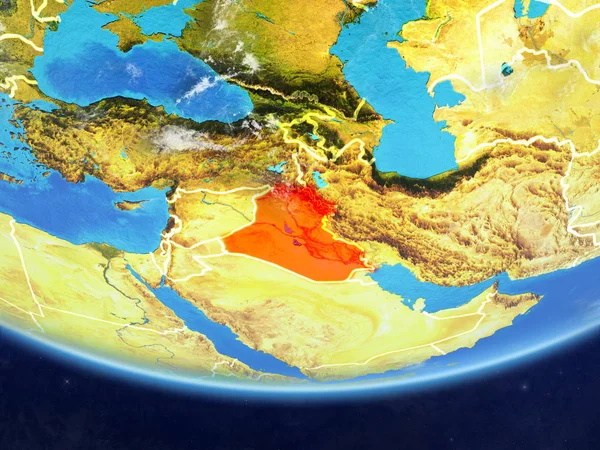 Iraque Modelo Realista Planeta Terra Com Fronteiras País Superfície Planeta — Fotografia de Stock