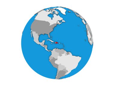 Dominik Cumhuriyeti mavi siyasi 3d dünya üzerinde. 3d illüstrasyon izole beyaz arka plan üzerinde.
