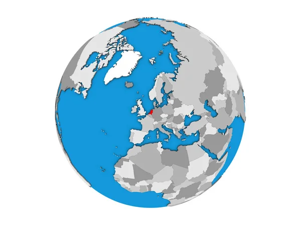 Netherlands Blue Political Globe Illustration Isolated White Background — Stock Photo, Image