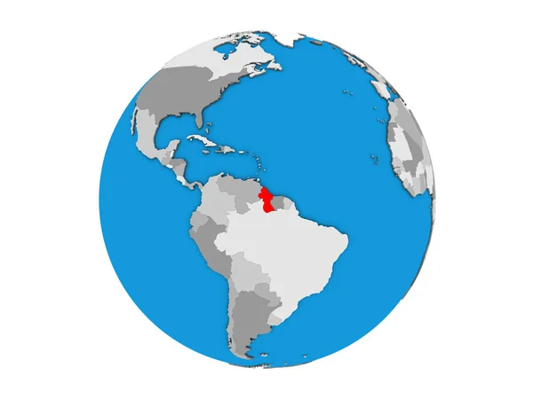 Гайянський Синій Політичних Моделі Землі Ілюстрація Ізольовані Білому Тлі — стокове фото