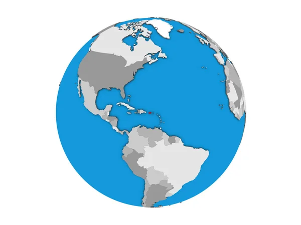 Puerto Rico Auf Blauem Politischen Globus Illustration Isoliert Auf Weißem — Stockfoto