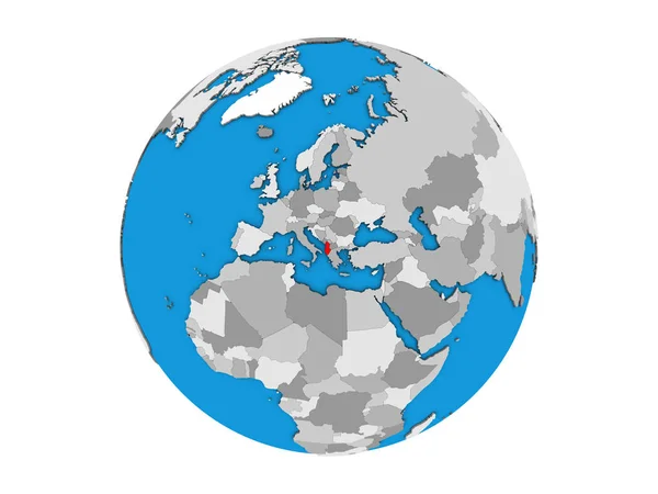 Албанія Синій Політичних Моделі Землі Ілюстрація Ізольовані Білому Тлі — стокове фото