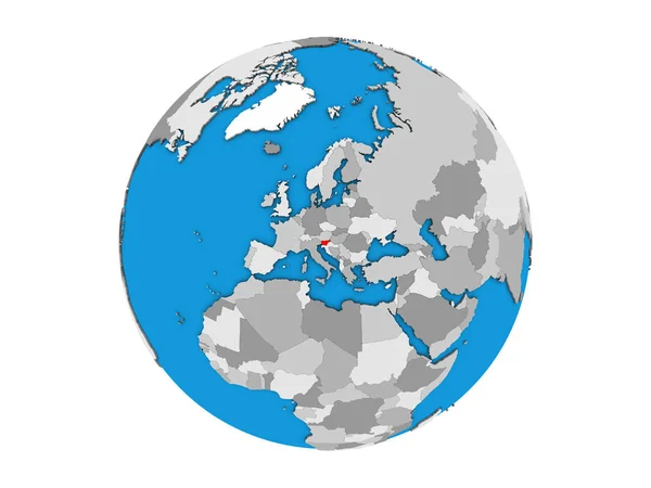 青い政治 地球儀にスロベニア 白い背景で隔離の — ストック写真