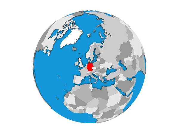 Німеччина Синій Політичних Моделі Землі Ілюстрація Ізольовані Білому Тлі — стокове фото