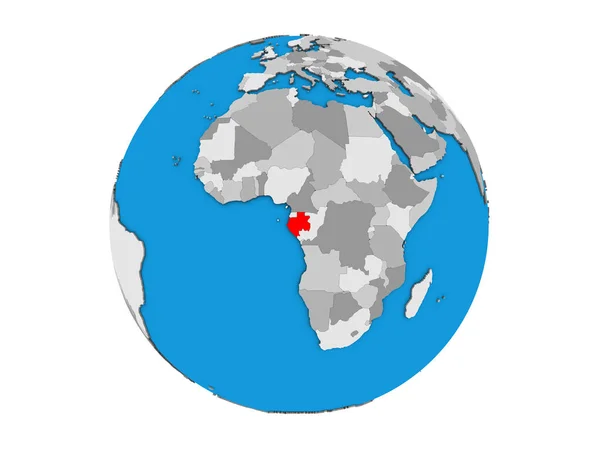 Gabon Blue Political Globe Illustration Isolated White Background — Stock Photo, Image