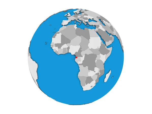 青い政治 地球上の赤道ギニア 白い背景で隔離の — ストック写真