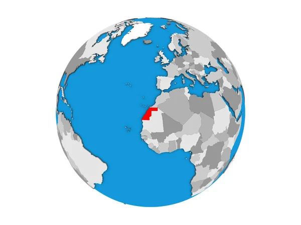 Western Sahara Blue Political Globe Illustration Isolated White Background — Stock Photo, Image