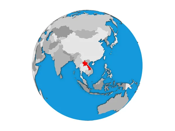 Лаос Голубом Политическом Глобусе Иллюстрация Белом Фоне — стоковое фото