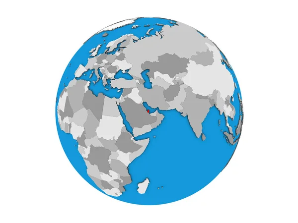 青い政治 地球儀のカタール 白い背景で隔離の — ストック写真