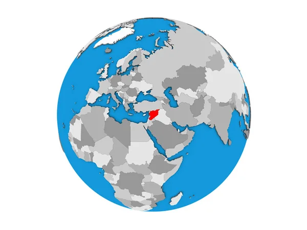 Сирія Синій Політичних Моделі Землі Ілюстрація Ізольовані Білому Тлі — стокове фото