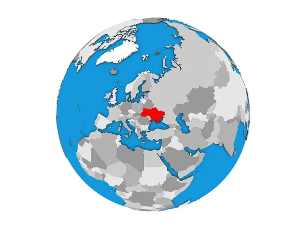 Oekraïne Blauwe Politieke Globe Illustratie Geïsoleerd Witte Achtergrond — Stockfoto