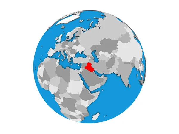 Irak Blauwe Politieke Globe Illustratie Geïsoleerd Witte Achtergrond — Stockfoto