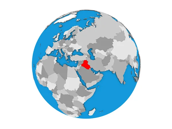 Irak Kék Politikai Földgömb Illusztráció Elszigetelt Fehér Background — Stock Fotó